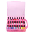 Makartt Nail Polish Organizer – Pink Acrylic Case for 48 Bottles with 8 Adjustable Dividers | Space-Saving