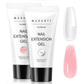 Makartt Poly Nail Gel Kit — 2 x 50ml Clear & Nature Pink for Easy Extensions