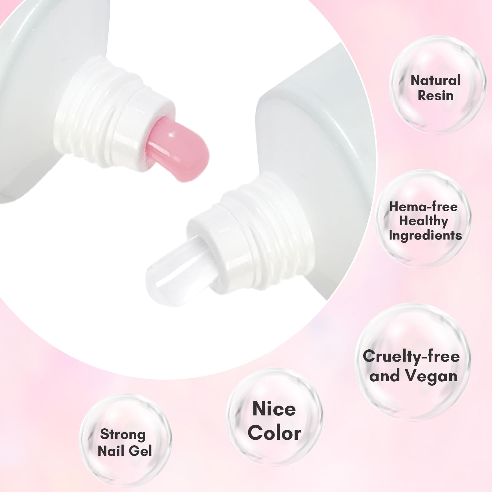 Makartt Poly Nail Gel Kit — 2 x 50ml Clear & Nature Pink for Easy Extensions