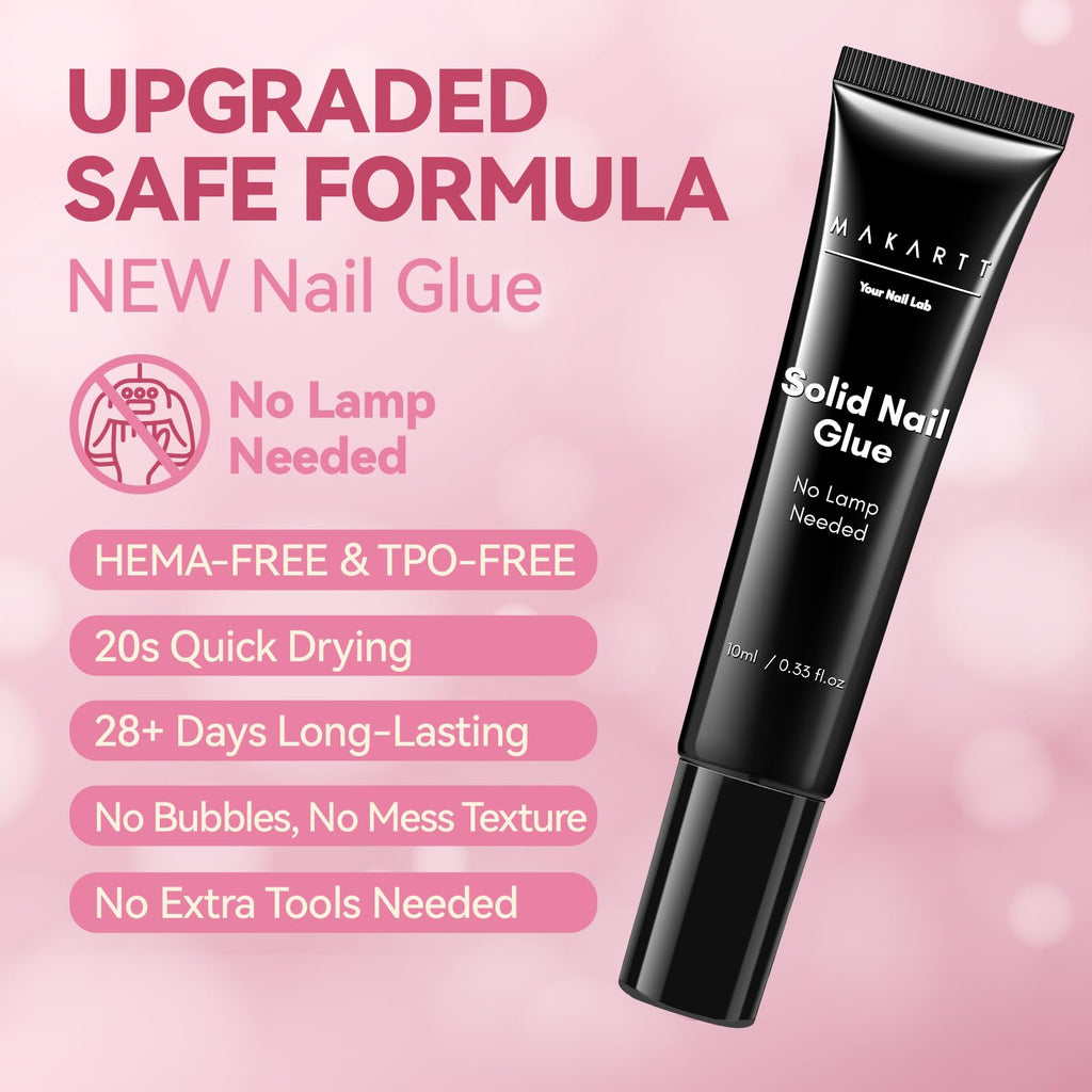 Makartt HEMA-Free Semi-Solid Nail Glue for Press-On Nails – 10ml x 2