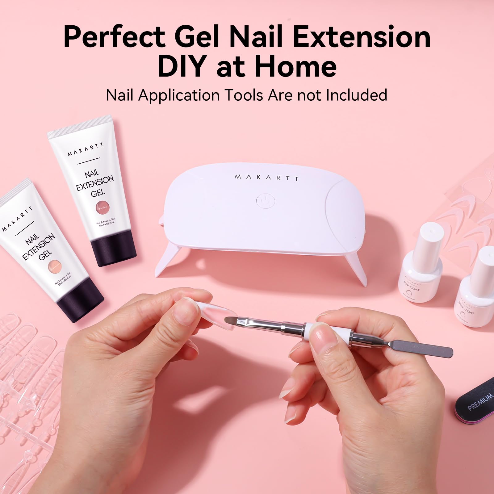 Makartt Hema-Free Poly Nail Gel Set – Nude & Dark Almond for Extensions (30ML x2)
