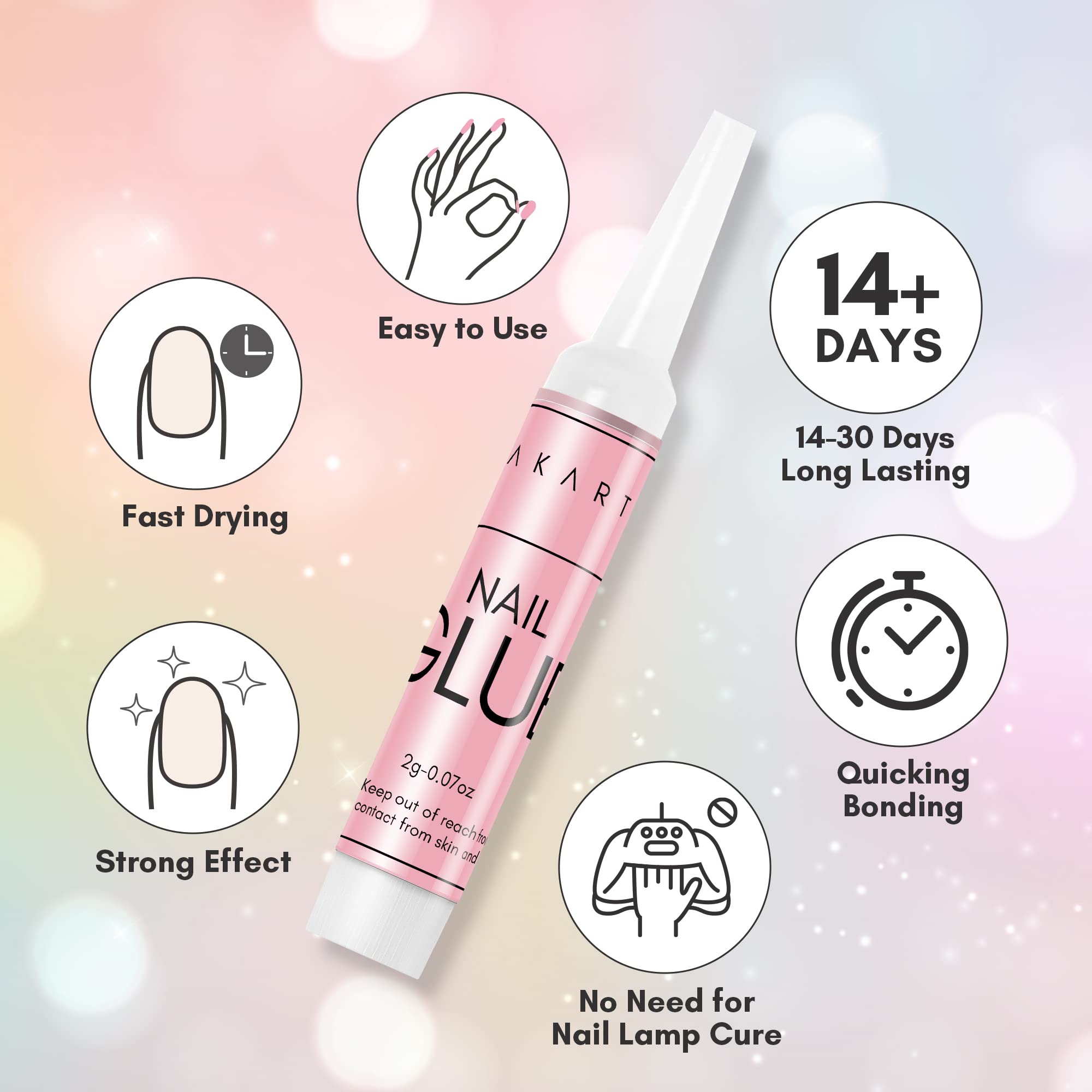 Makartt Super Strong Nail Glue – 100-Pack Bulk Press-On Adhesive (Air-Dry)