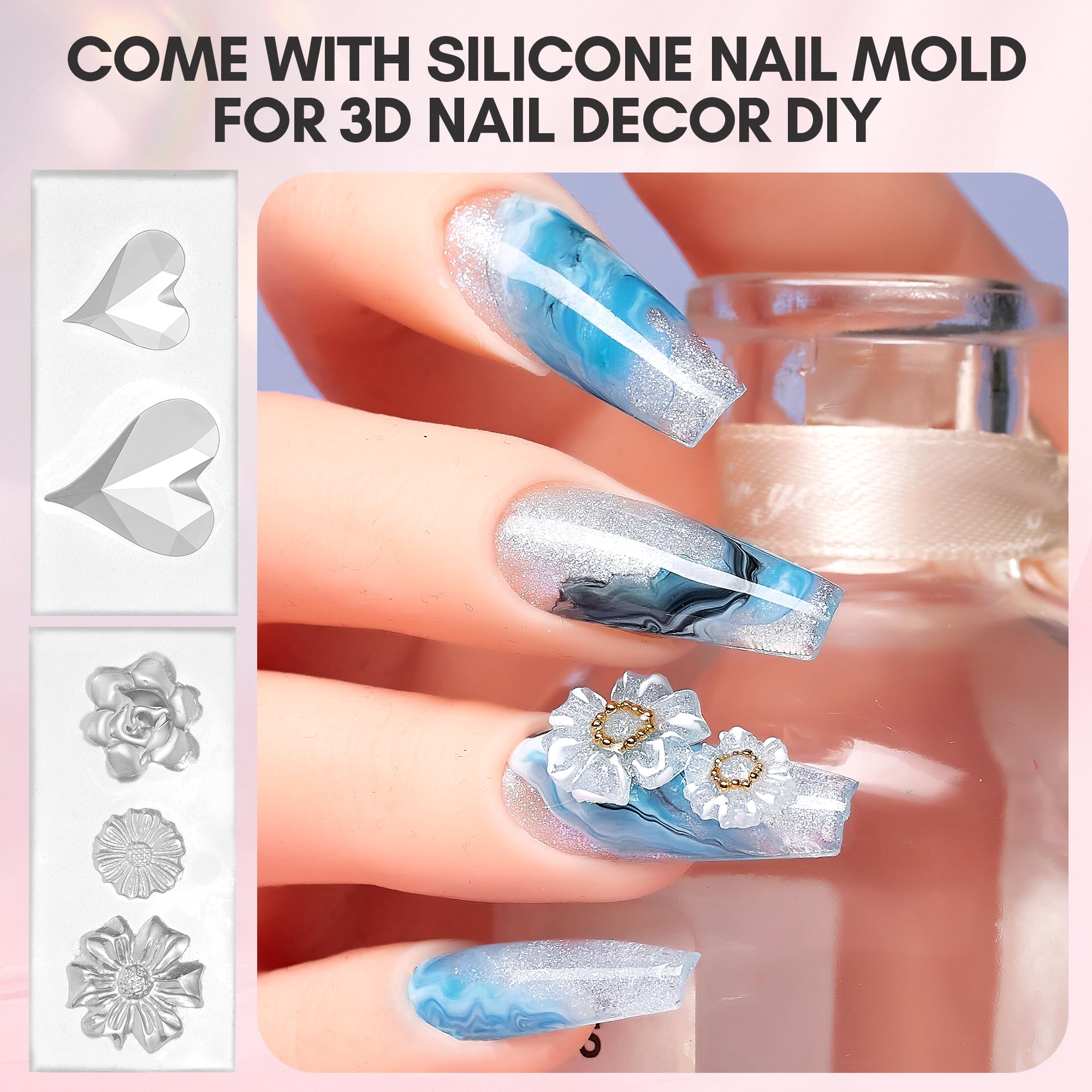 Makartt 3D Nail Gel Art Kit — 4 Colors for Extensions, Molds & 3D Nail Art