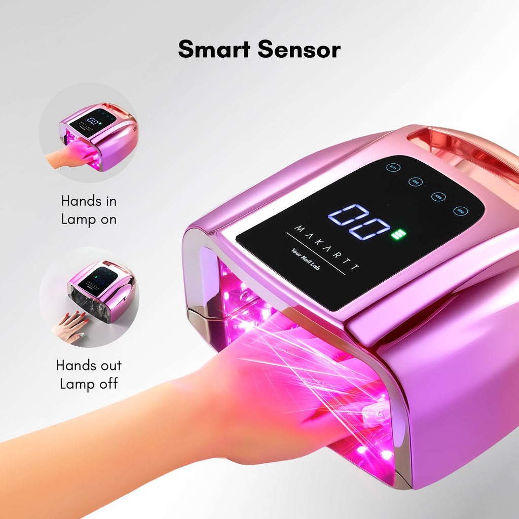 Makartt UV LED Nail Lamp – Fast Ciring, Cordless, 42 Beads, 4 Timers, LCD Touchscreen (Gradient Purple)