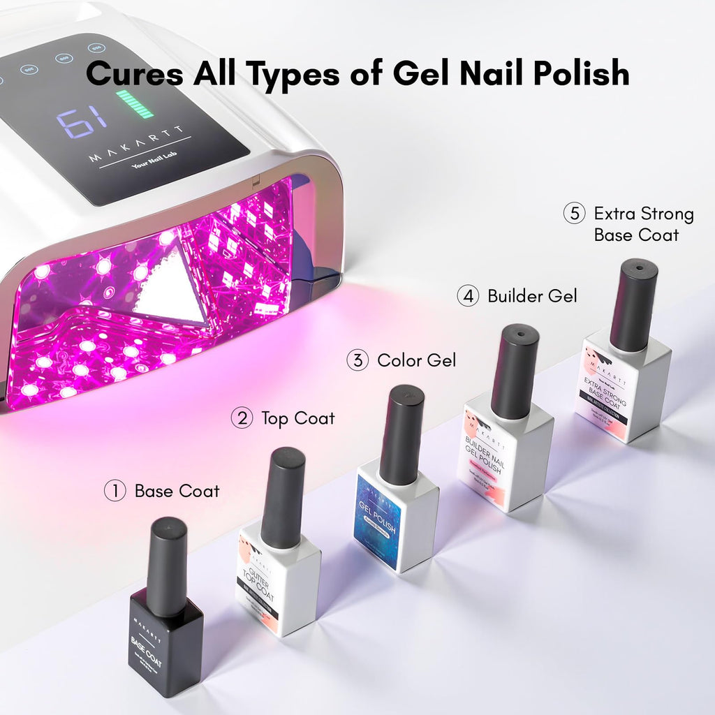 Makartt UV LED Nail Lamp – 35W Fast Curing, 42 Beads, 4 Timers, Cordless & Rechargeable