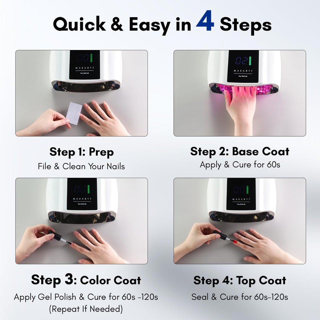 Makartt UV LED Nail Lamp – 35W Fast Curing, 42 Beads, 4 Timers, Cordless & Rechargeable