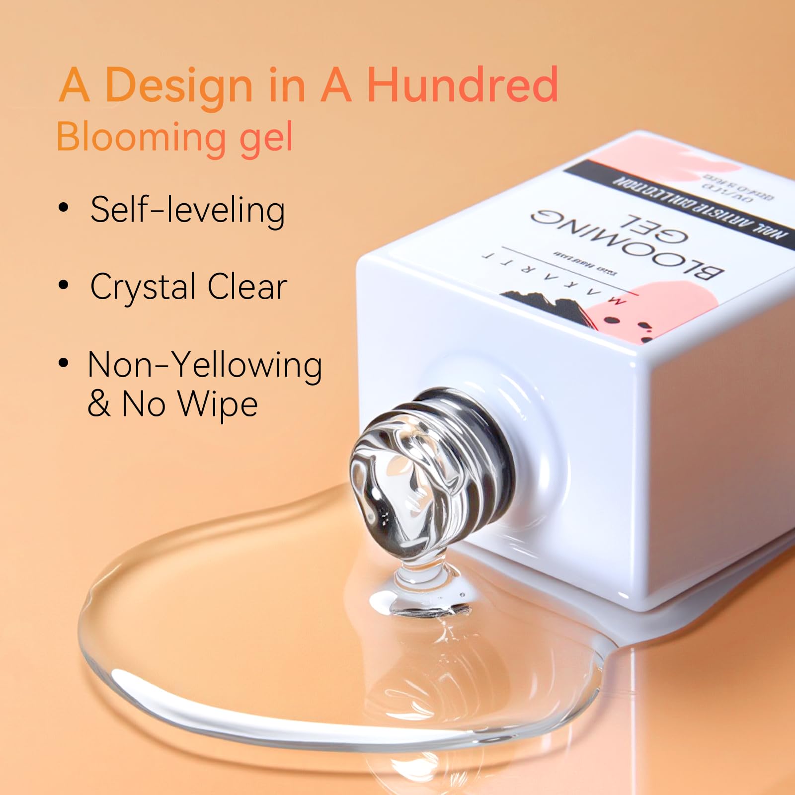 Makartt Blooming Gel & 3D Gel Nail Art Kit — Watercolor Marble Effects, 3D Molding & Gems (UV/LED 15ml)