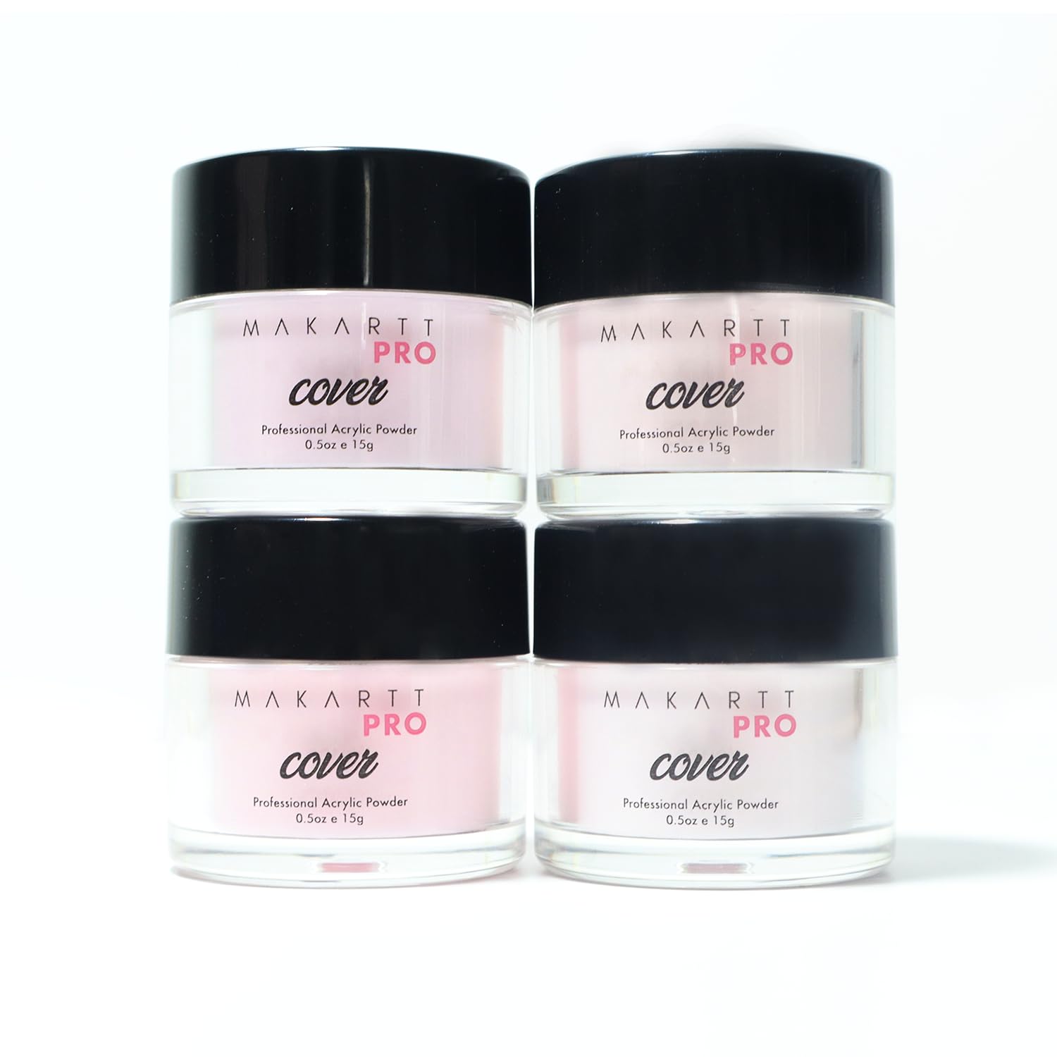 MakarttPro Acrylic Powder Set – 4 Cool-Tone Nude Powders (0.5oz each) for Nail Extensions