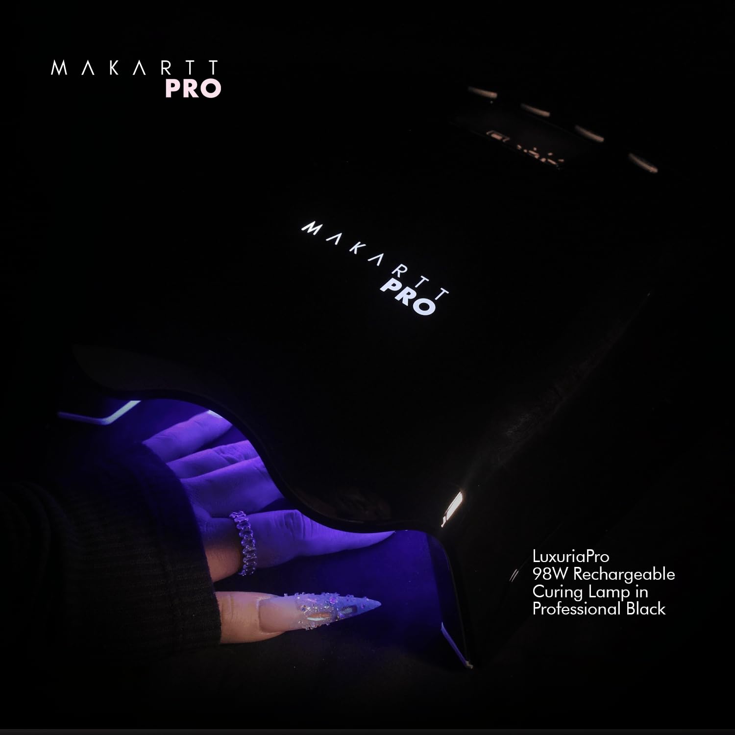 MakarttPro LuxuriaPro 98W UV LED Nail Lamp | Cordless, Rechargeable 5200mAh, 42 LEDs