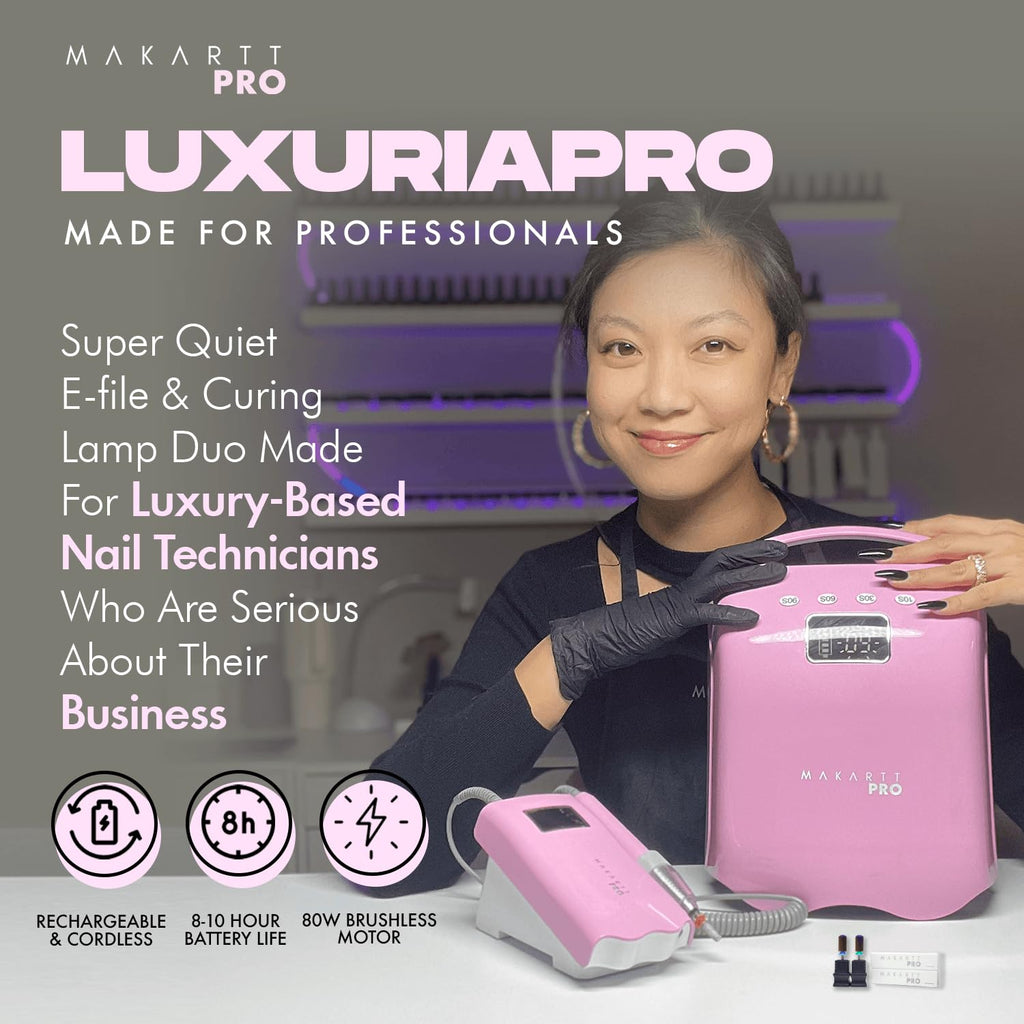 MakarttPro LuxuriaPro 98W UV LED Nail Lamp | Cordless, Rechargeable 5200mAh, 42 LEDs