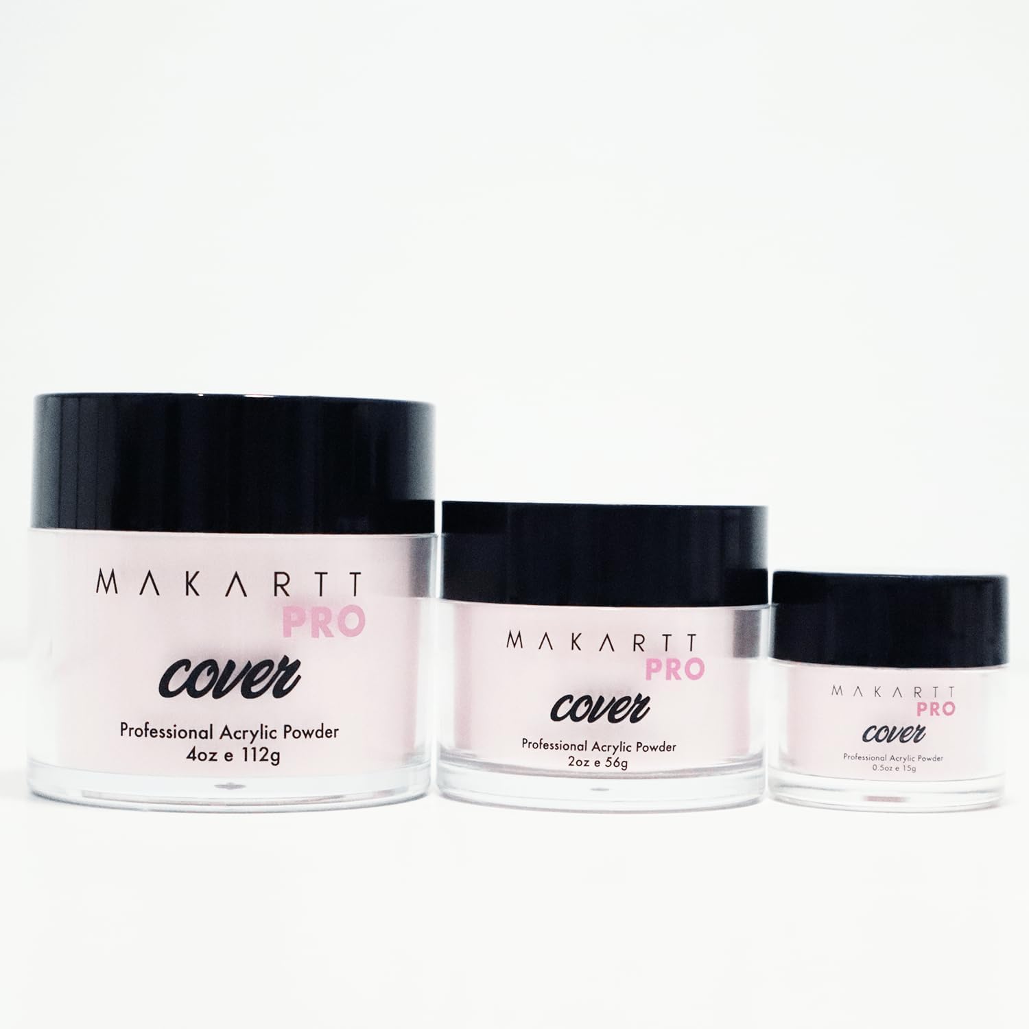 MakarttPro Acrylic Powder Set – 4 Cool-Tone Nude Powders (0.5oz each) for Nail Extensions