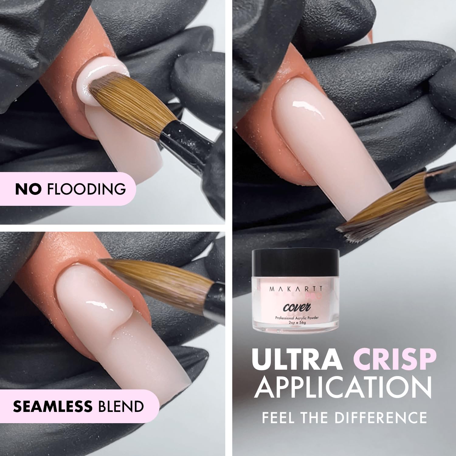 MakarttPro Acrylic Starter Kit for Beginners – Pink & Clear Powder, Kolinsky Brush, Ultra Prep & Ultra Bond
