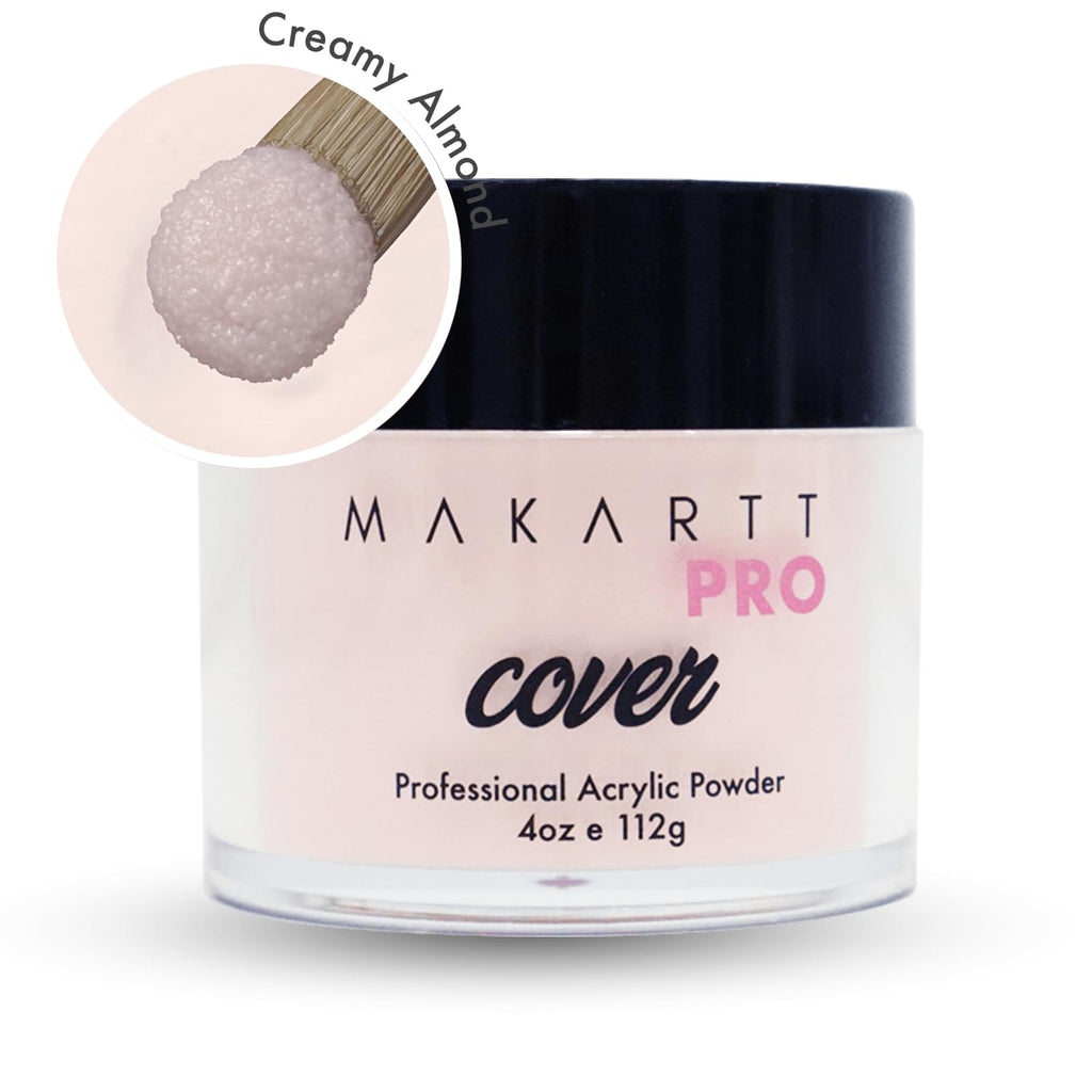 MakarttPro Acrylic Powder Creamy Almond 112g/4oz – Durable Nail Extension Cover for Pros