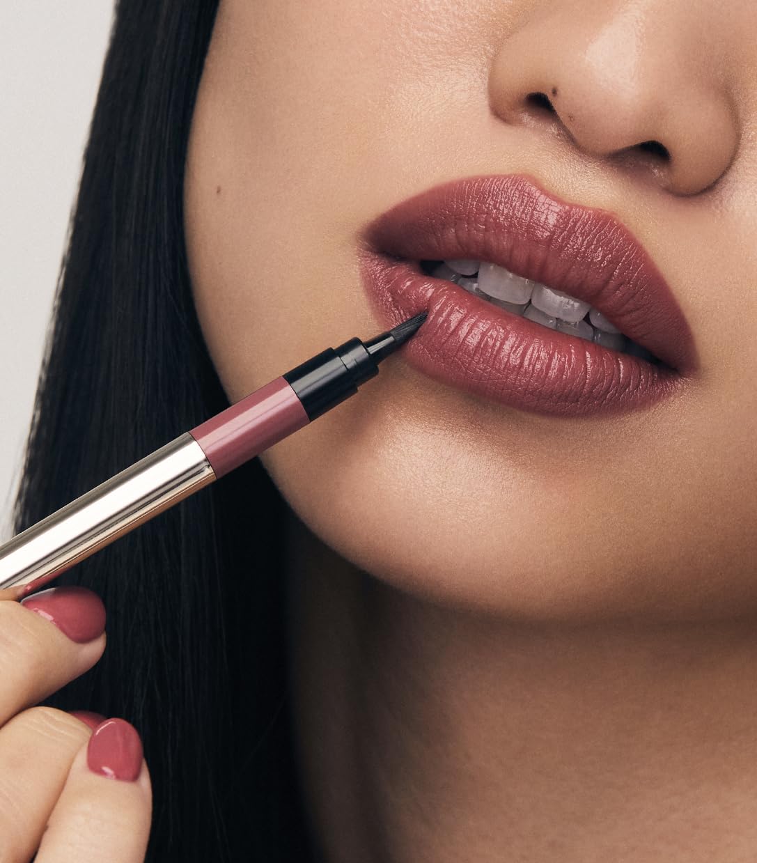 MAKE Beauty Continuum Lip Liner – Pulse Dusty Pink, Velvet Matte Finish with Built-In Sharpener & Brush