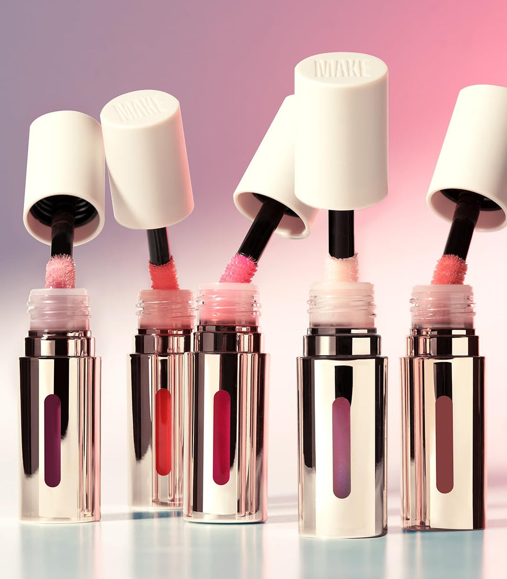 MAKE Beauty Serum Balm Hydrating Lip Oil | Vegan Lip Gloss with Plumping | Lilac Layer