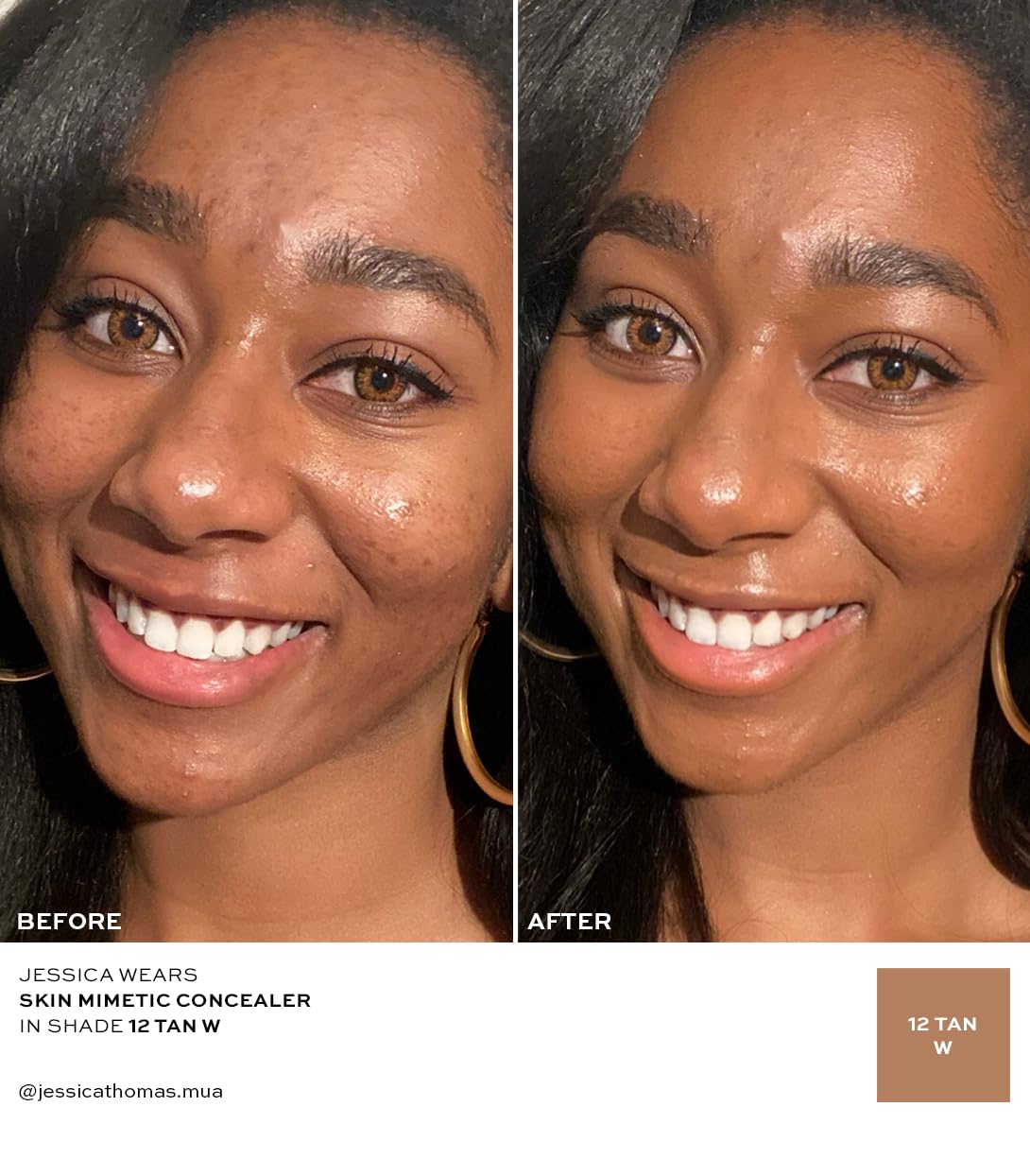 MAKE Beauty Skin Mimetic Concealer — Buildable Hydration for Tan Warm 12