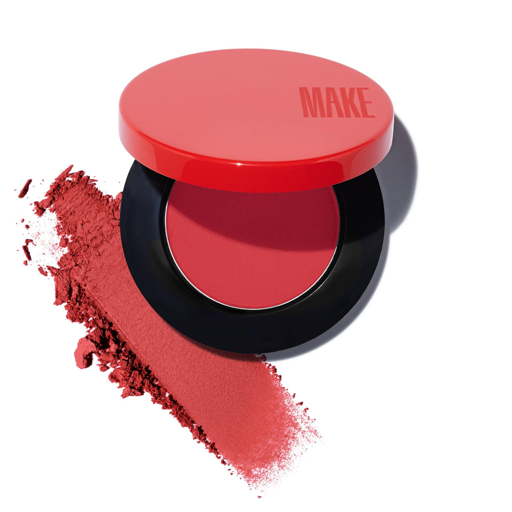 MAKE Beauty Skin Mimetic Microsuede Blush – Crimson Sky Matte Powder, Long-Lasting Color, Travel-Size Refillable Palette