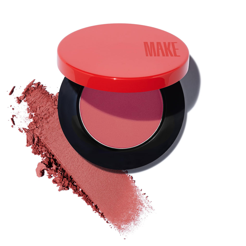 MAKE Beauty Skin Mimetic Microsuede Blush – New Moon Pink Matte Powder, Travel-Size Palette