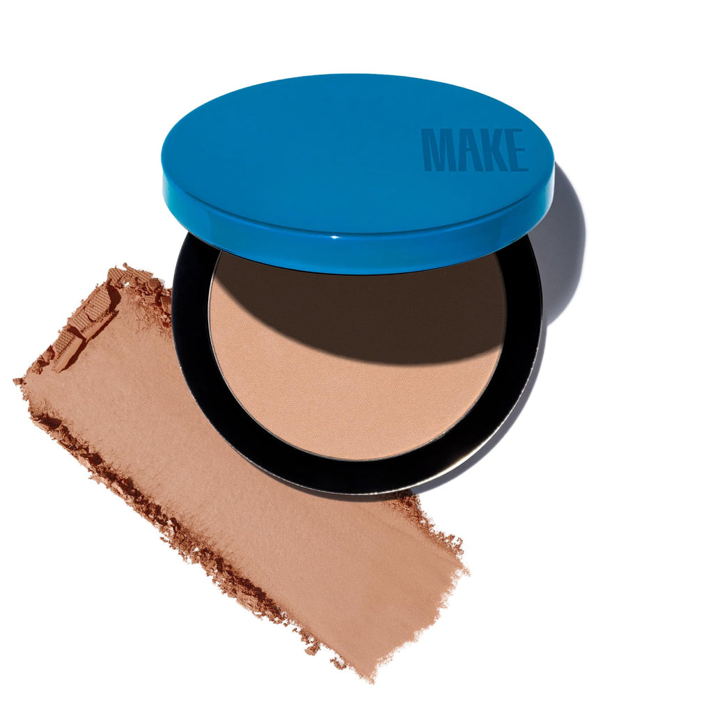 MAKE Beauty Skin Mimetic Microsuede Bronzer Powder – Full Moon (Matte, Buildable) for Fair Skin