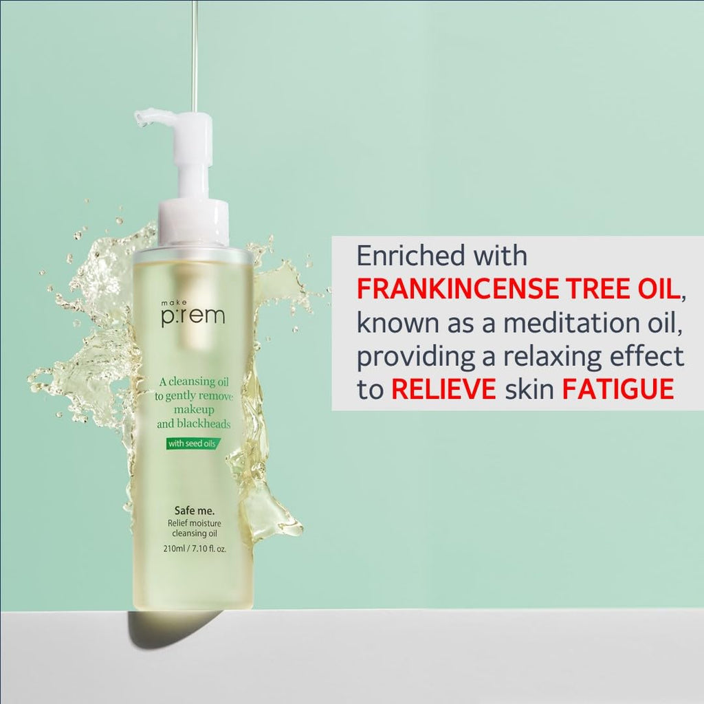 MAKEP:REM Safe Me Relief Moisture Cleansing Oil – Gentle, Deep Pore Cleansing for Oily & All Skin Types