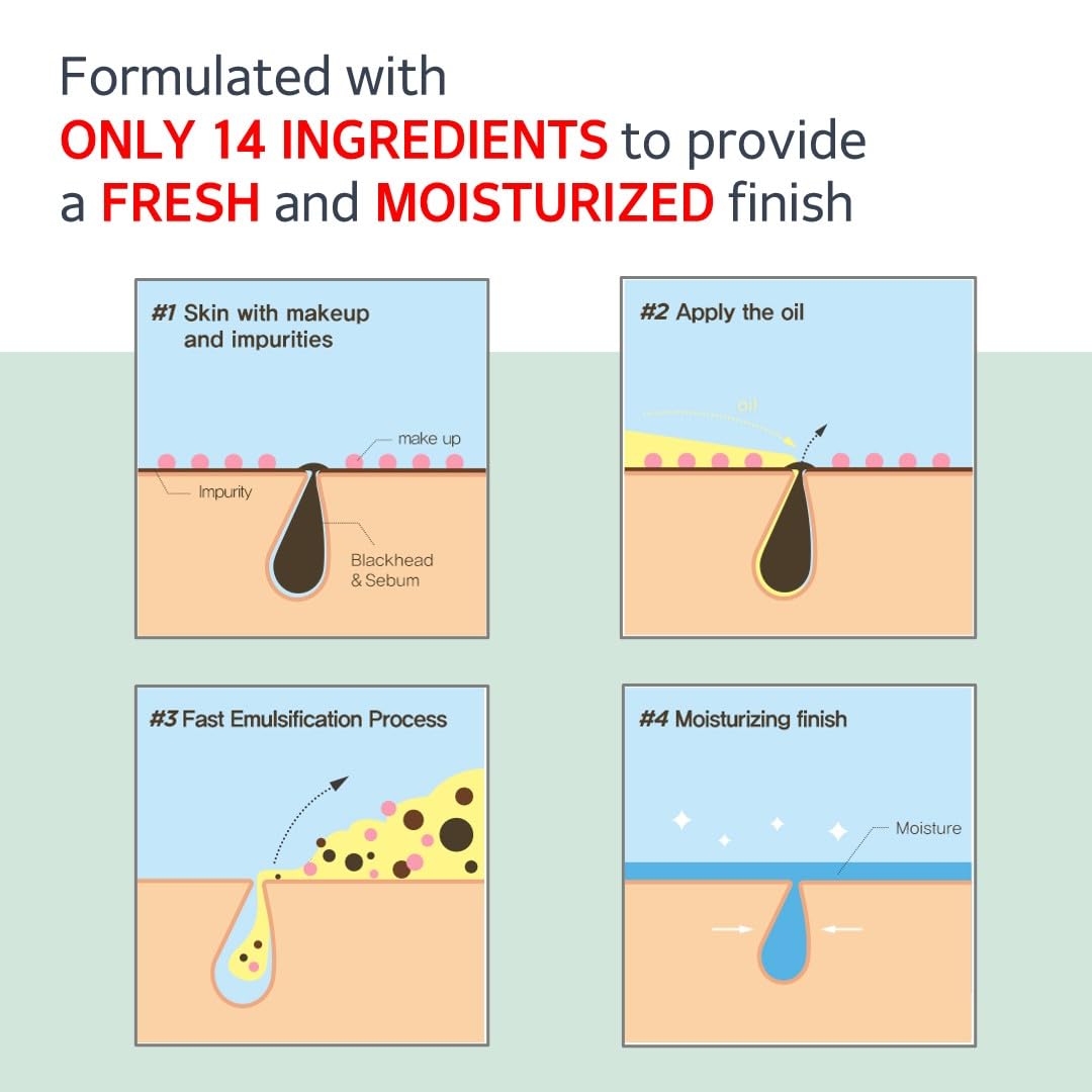 MAKEP:REM Safe Me Relief Moisture Cleansing Oil – Gentle, Deep Pore Cleansing for Oily & All Skin Types