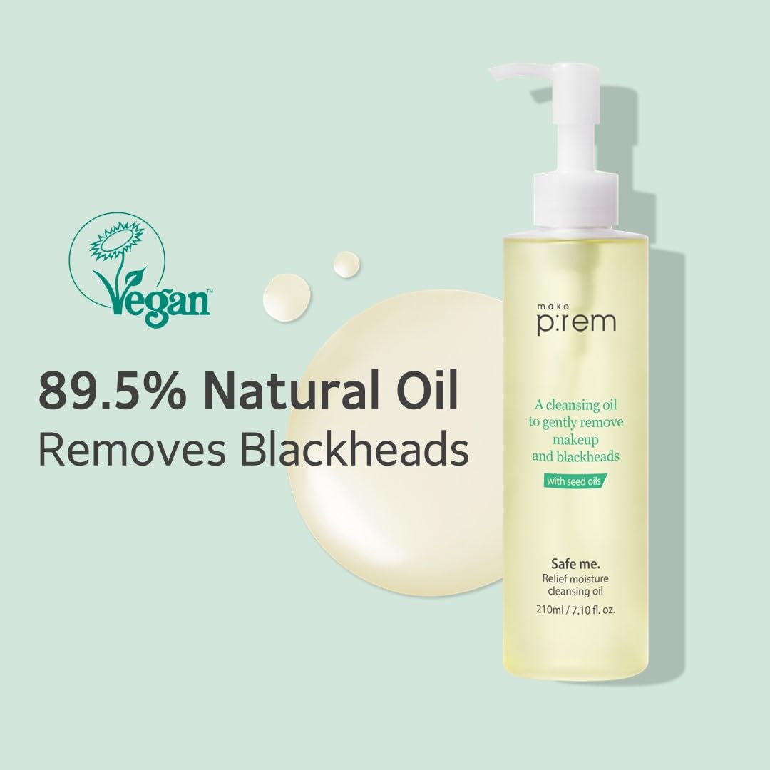 MAKEP:REM Safe Me Relief Moisture Cleansing Oil – Gentle, Deep Pore Cleansing for Oily & All Skin Types