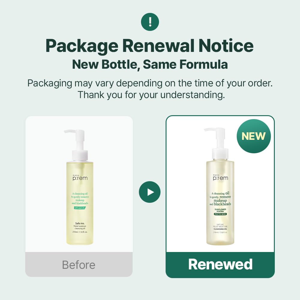 MAKEP:REM Safe Me Relief Moisture Cleansing Oil – Gentle, Deep Pore Cleansing for Oily & All Skin Types