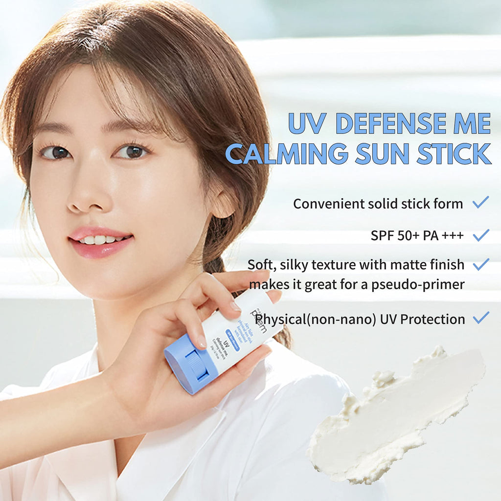 MAKEPREM UVA Defense Sun Stick SPF 50+ PA++++ – Mineral, Vegan, Reef-Safe, Non-Greasy | MAKEP:REM