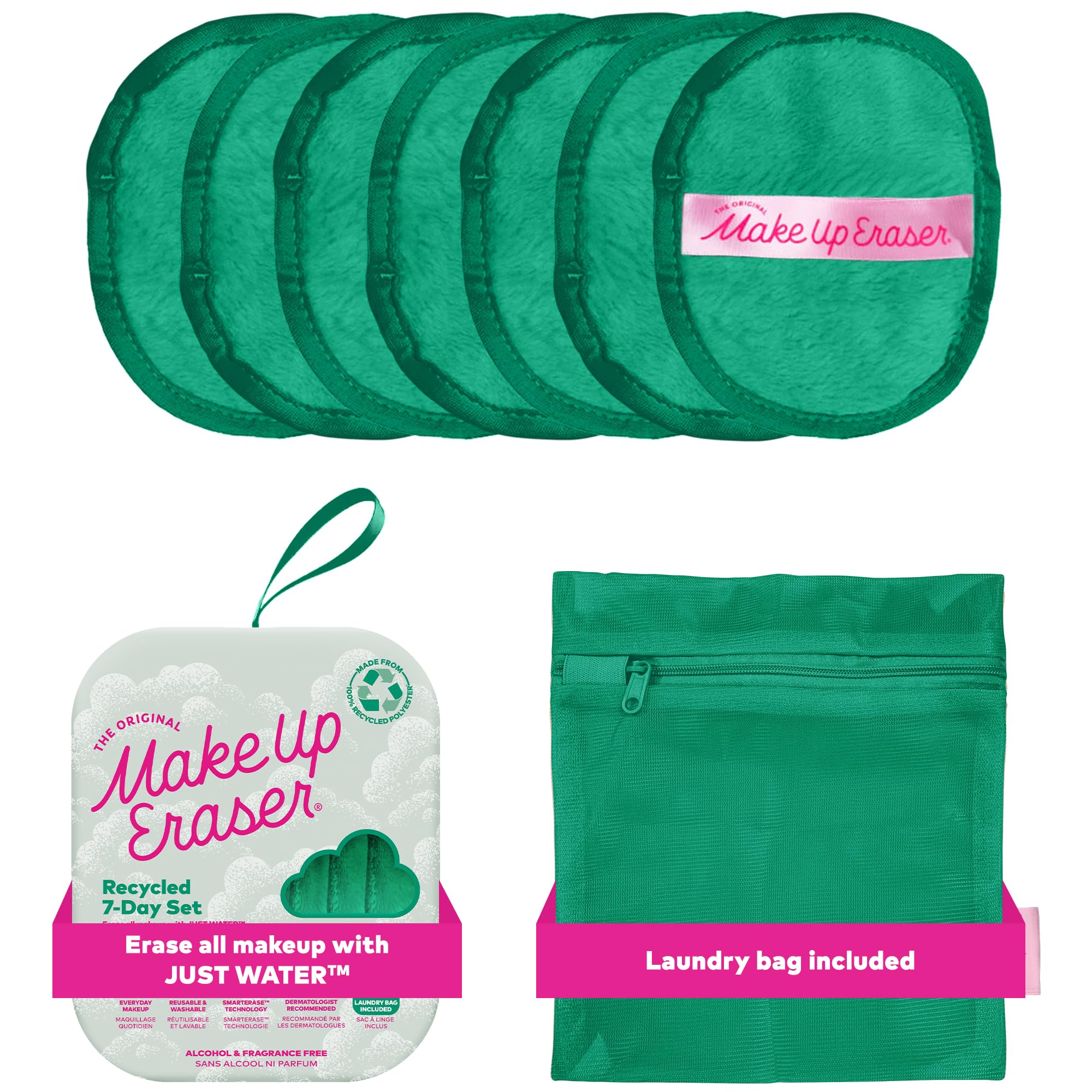 MakeUp Eraser Original 7-Day Set – Water-Only Makeup Removal (7 ct) | Recycled Green