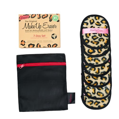 MakeUp Eraser Leopard 7-Day Set – Water-Only Makeup Removal, 7 Cloths