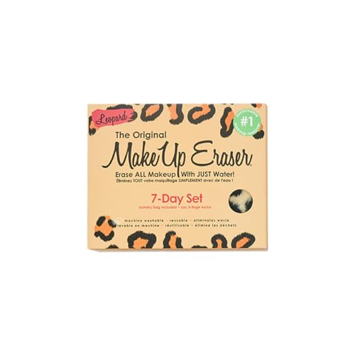 MakeUp Eraser Leopard 7-Day Set – Water-Only Makeup Removal, 7 Cloths