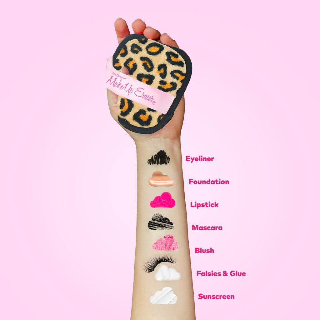 MakeUp Eraser Leopard 7-Day Set – Water-Only Makeup Removal, 7 Cloths