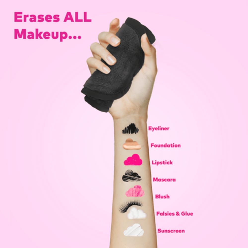 MakeUp Eraser Mini Pro 5-Pack – Remove All Makeup With Just Water (Chic Black)