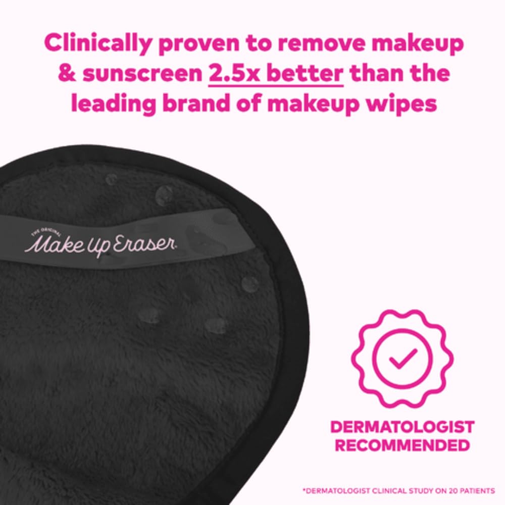MakeUp Eraser Mini Pro 5-Pack – Remove All Makeup With Just Water (Chic Black)