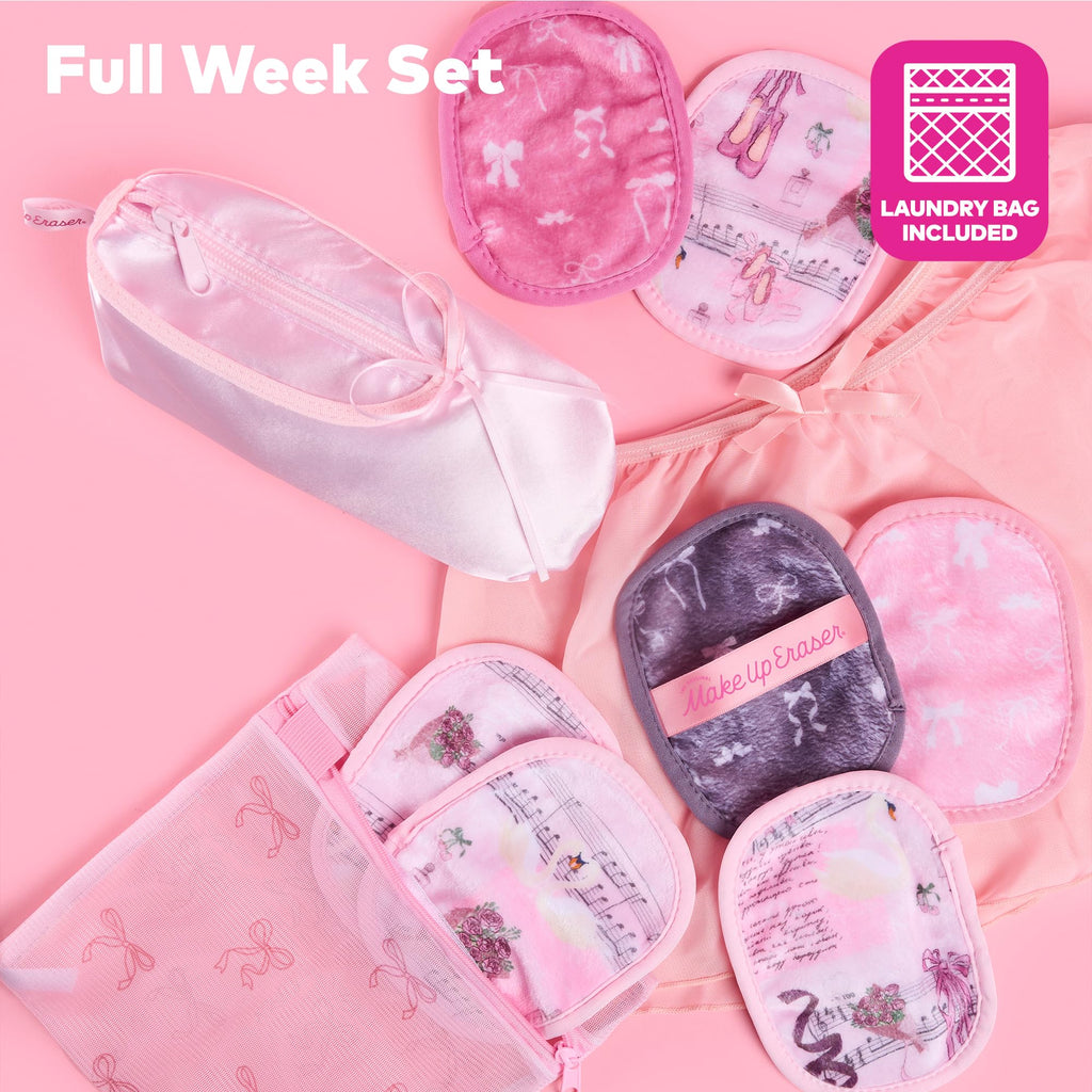 MakeUp Eraser Original 7-Day Set – Erase All Makeup with Just Water | Waterproof Mascara & More | Ballet Core 7ct