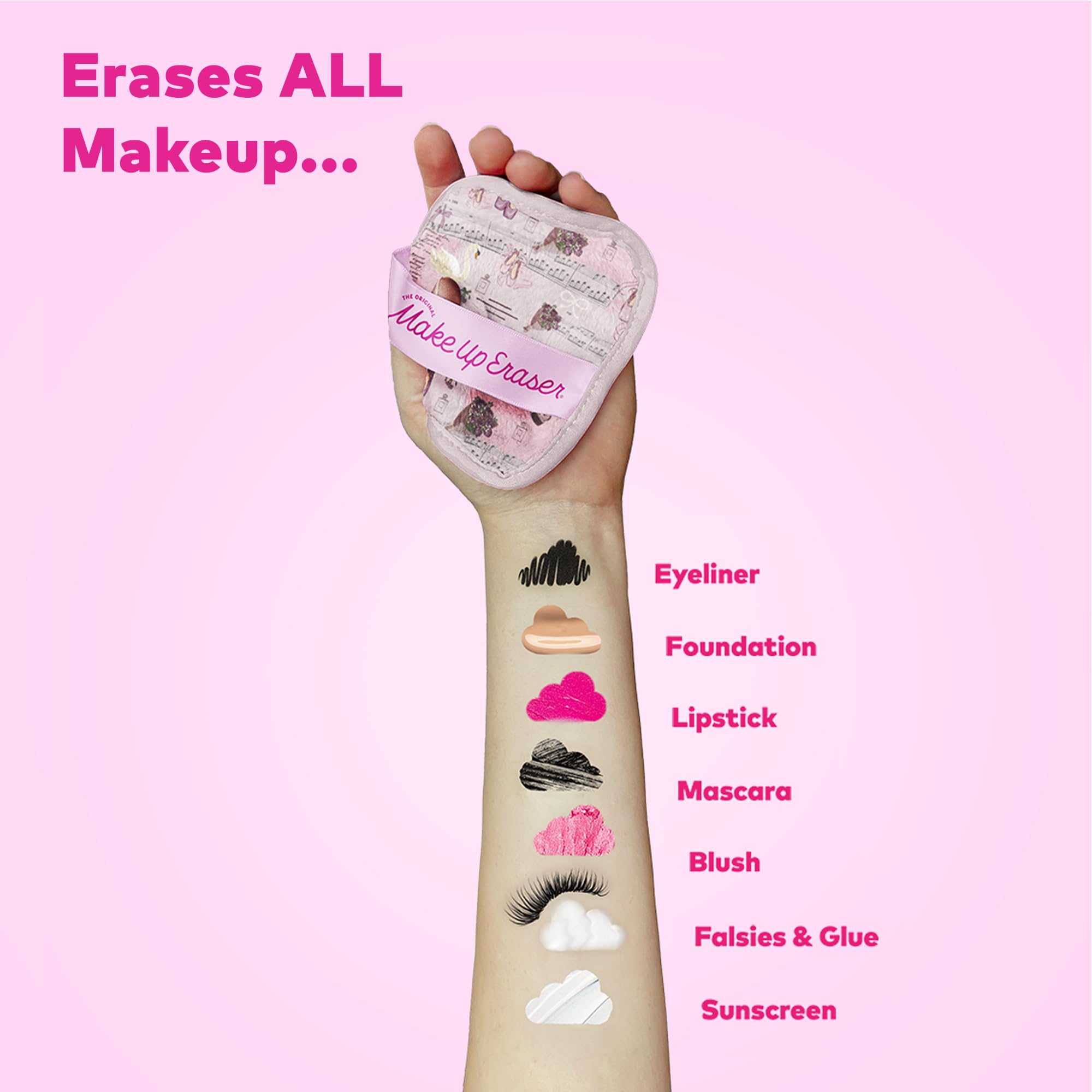 MakeUp Eraser Original 7-Day Set – Erase All Makeup with Just Water | Waterproof Mascara & More | Ballet Core 7ct