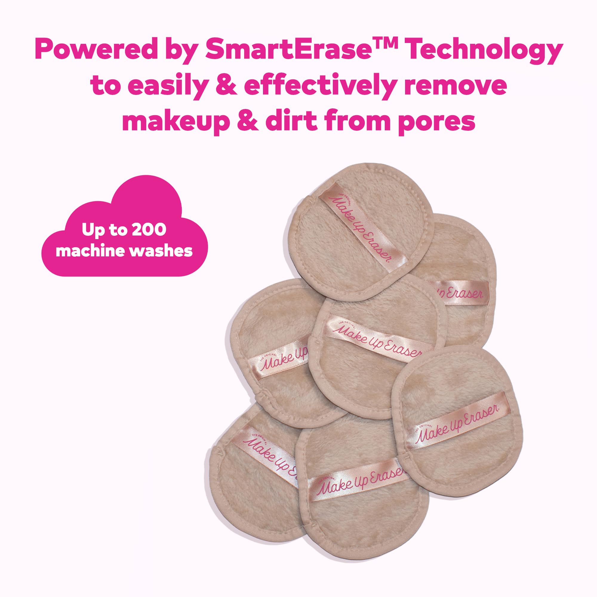 The Original MakeUp Eraser 7-Day Set — Remove All Makeup With Just Water (Sweet Cream), 7 Cloths