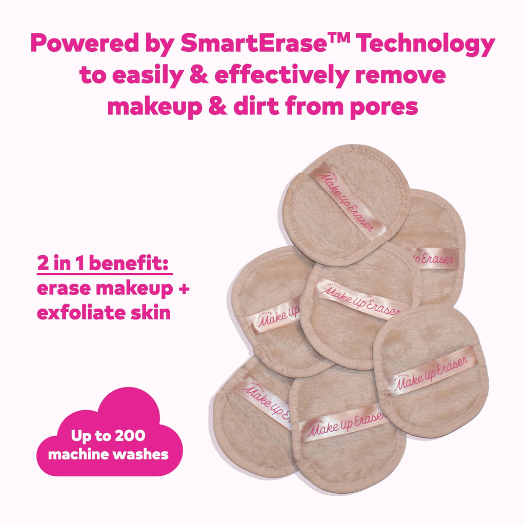 The Original MakeUp Eraser 7-Day Set — Remove All Makeup With Just Water (Sweet Cream), 7 Cloths
