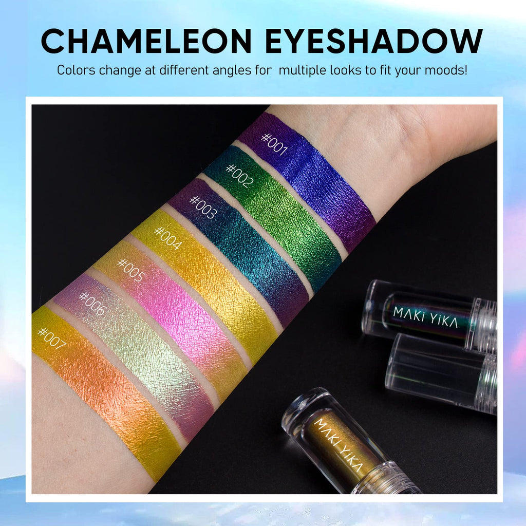 MAKI YIKA 3-Piece Glitter Liquid Eyeshadow – Multichrome Topper, Long-Lasting, Vegan & Cruelty-Free