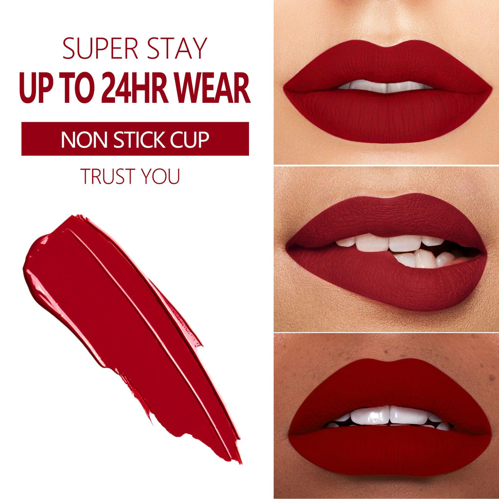 MAKI YIKA 3Pcs Matte Liquid Lipstick Set – Red Purple Pink | Long-Lasting