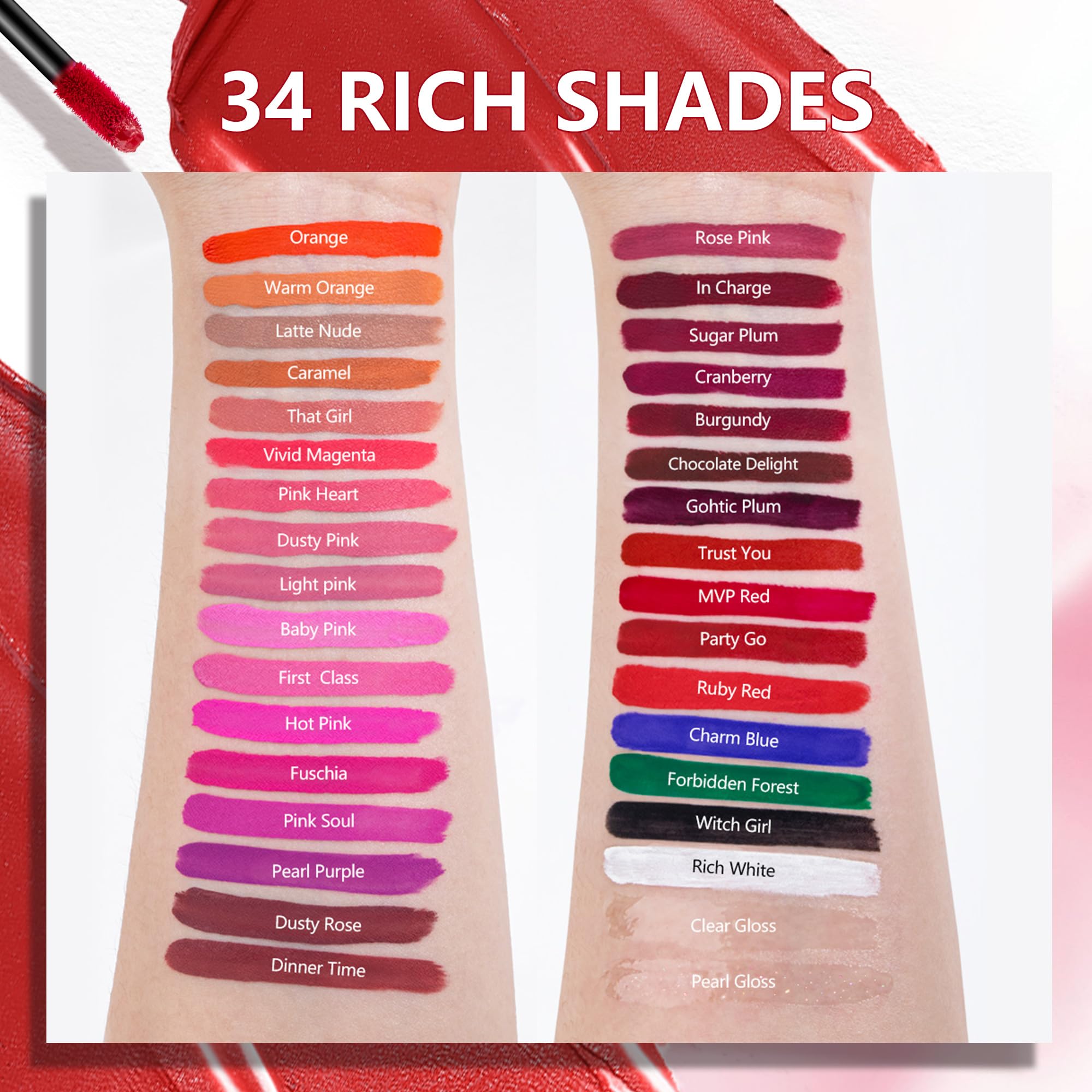 MAKI YIKA 3Pcs Matte Liquid Lipstick Set – Red Purple Pink | Long-Lasting