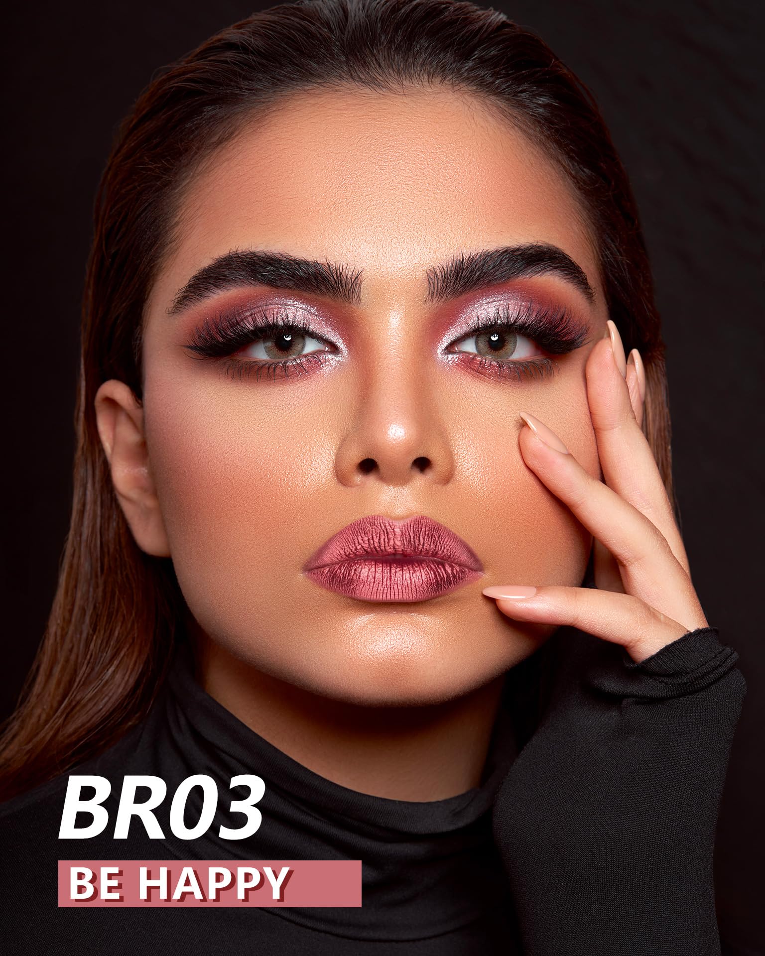 MAKI YIKA 3Pc Metallic Lipstick Set – Long-Lasting, Transfer-Proof High Shine Lipstick in Hot Pink, Red & Brown