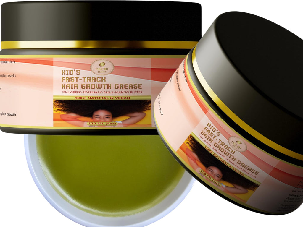 MAKOF BEAUTY Kids Hair Growth Grease with Batana Extract, Rosemary, Fenugreek, Amla Oil & Mango Butter – 120 ml