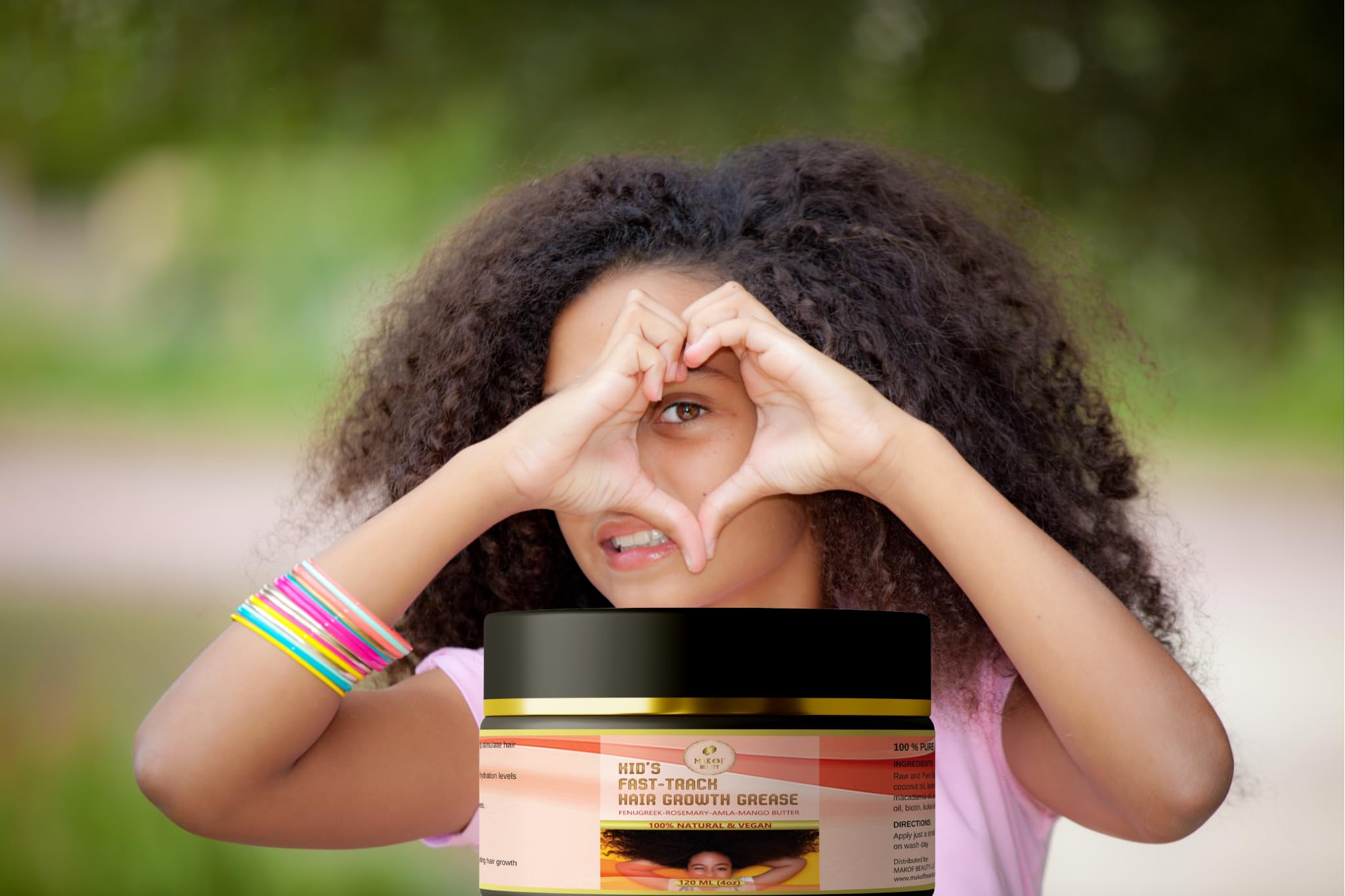 MAKOF BEAUTY Kids Hair Growth Grease with Batana Extract, Rosemary, Fenugreek, Amla Oil & Mango Butter – 120 ml