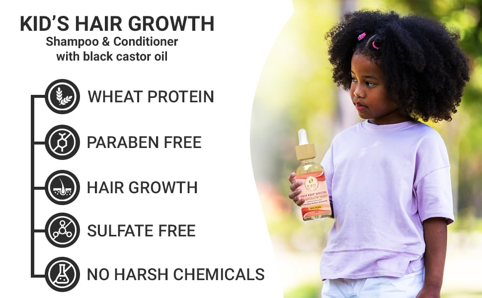 MAKOF Kid’s Hair Growth Set – Gentle Organic Shampoo, Conditioner, Oils, Mask & Leave-in