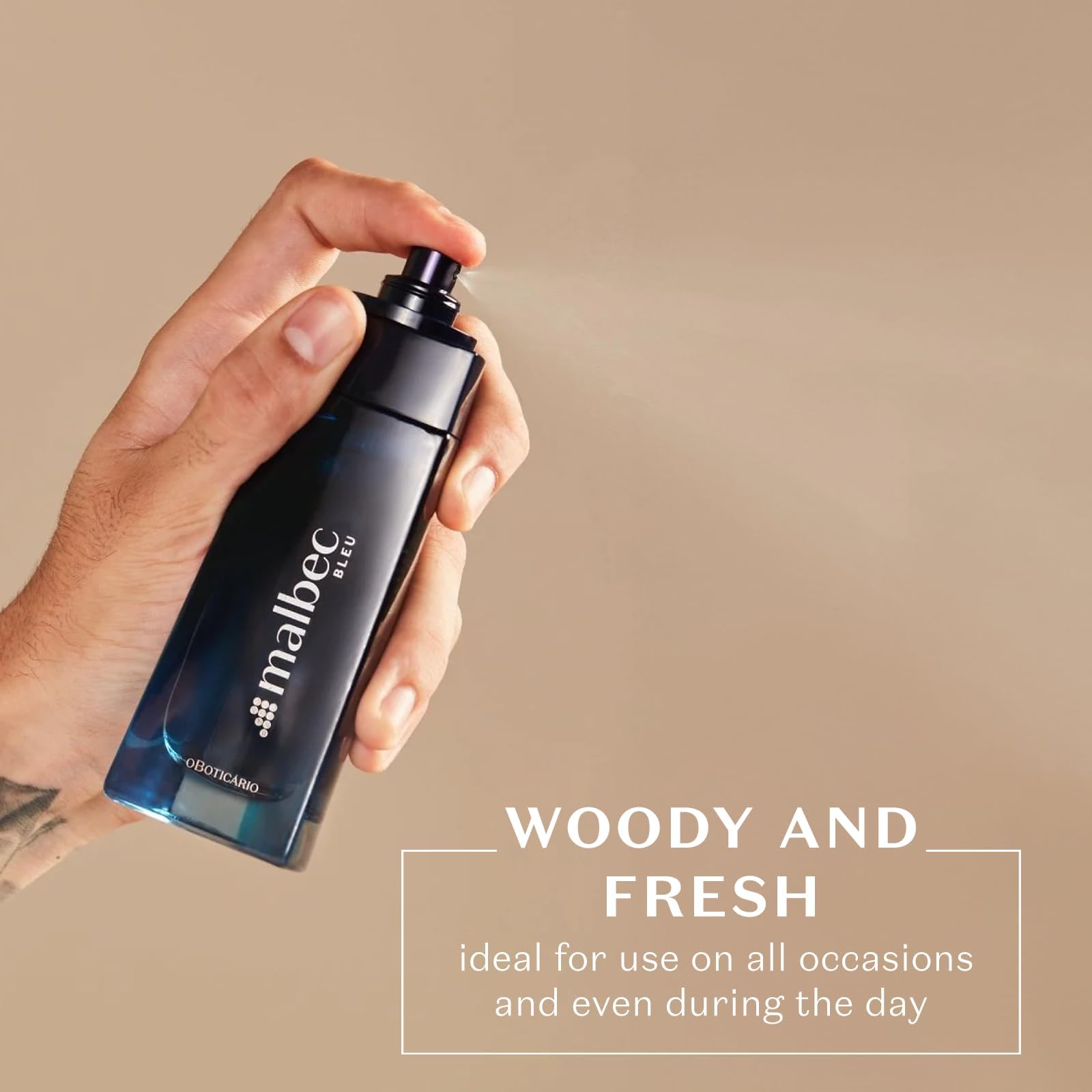 Malbec Bleu Eau de Toilette for Men – Oak Barrel-Aged Red Wine & Fresh Woody Fougère | 3.4 oz
