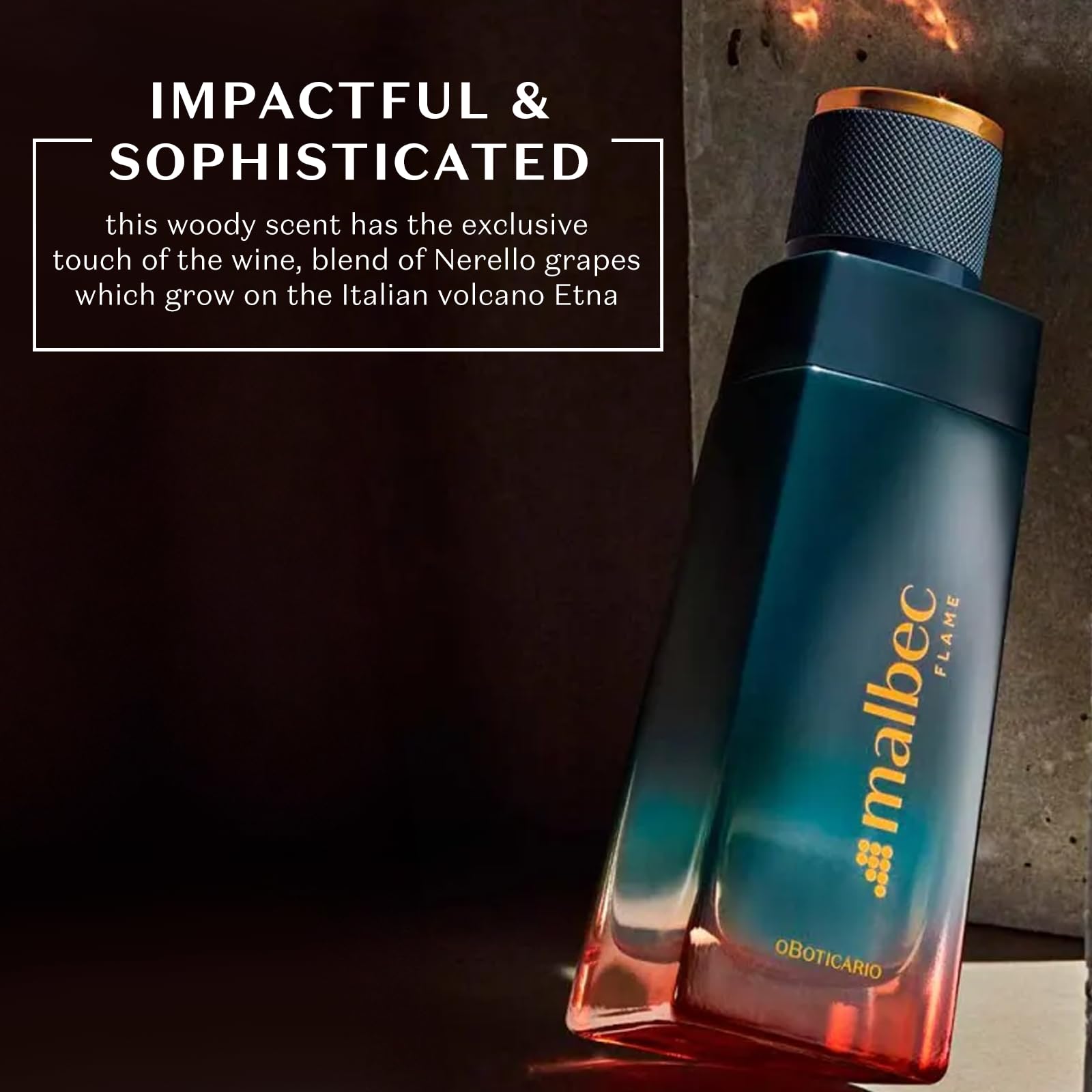 Malbec Flame Eau de Toilette by O Boticário | Nerello Grape & French Oak Aged Scent, 3.4 oz