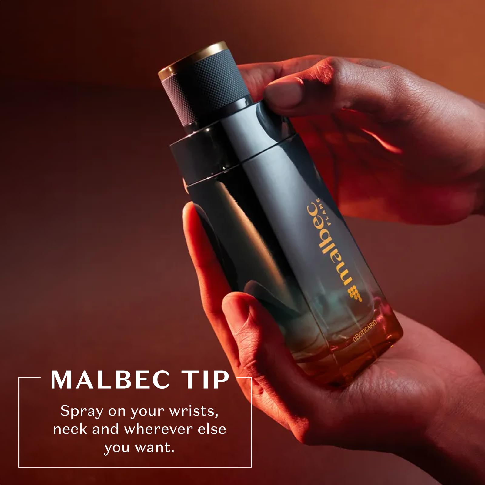 Malbec Flame Eau de Toilette by O Boticário | Nerello Grape & French Oak Aged Scent, 3.4 oz
