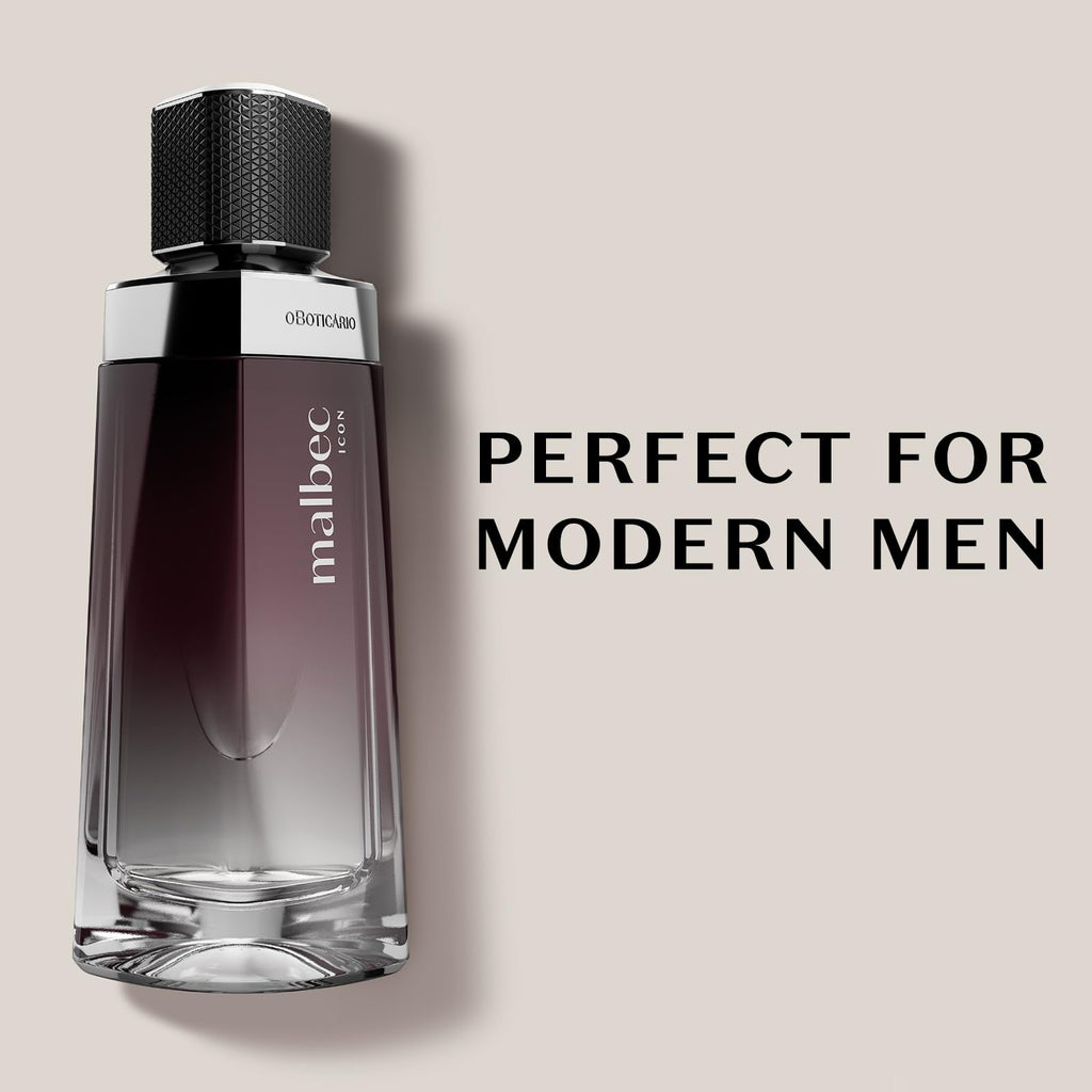 Malbec Icon Eau de Toilette for Men | Woody Chypre Fragrance by O Boticário, 3.4 oz