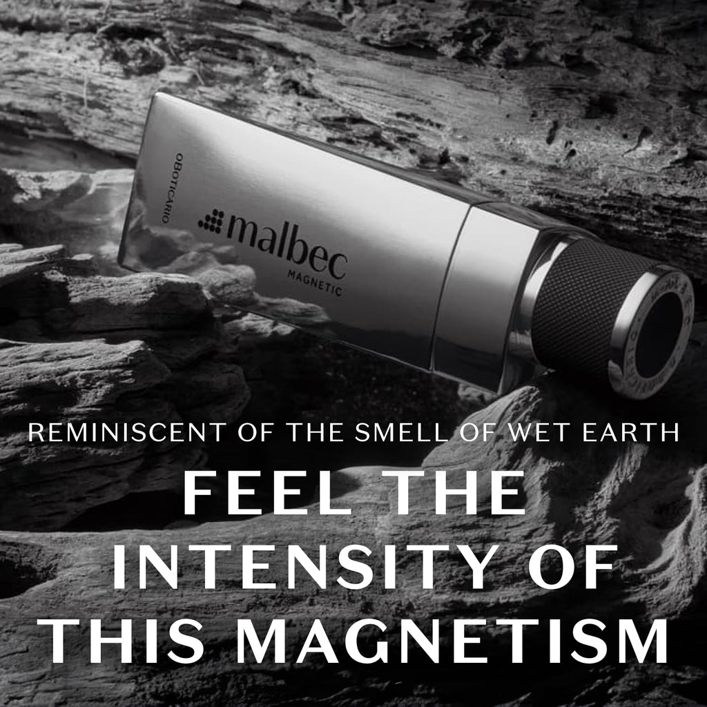 Malbec Magnetic Eau de Toilette for Men by O Boticario – Long-Lasting Woody-Fruity Scent, 3.3 oz